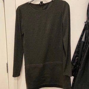 THEORY 'Keiran' Leather Accent Dress Size m